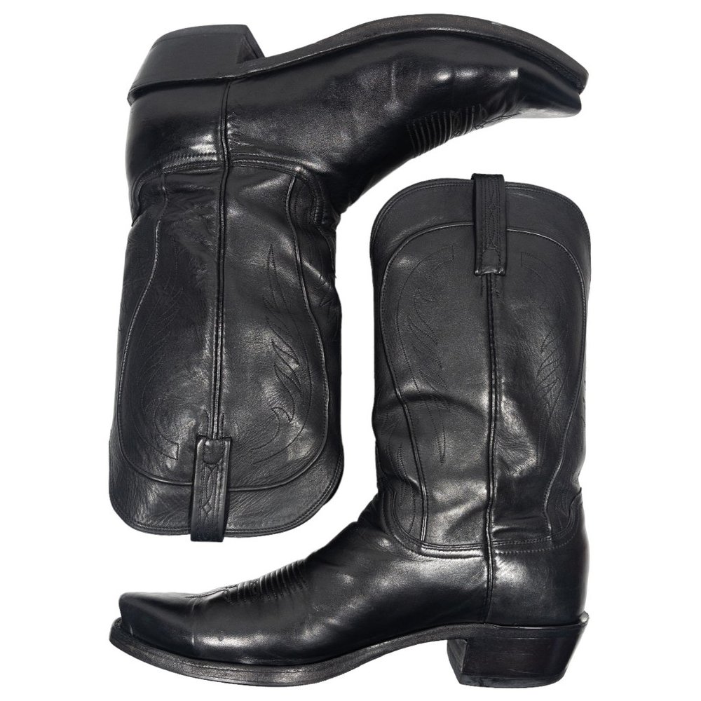 Lucchese N1597 Black Burnished Ranch Hand Western Boots Mens US 13 D